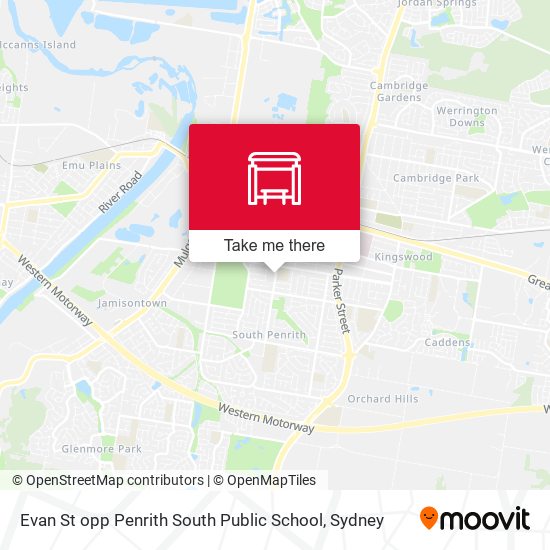 Evan St opp Penrith South Public School map