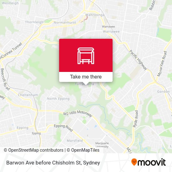 Barwon Ave before Chisholm St map