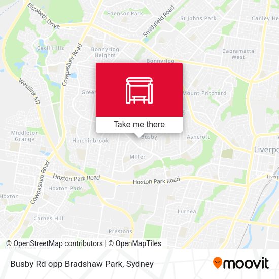 Busby Rd opp Bradshaw Park map