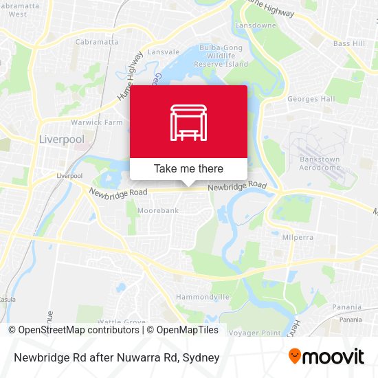 Newbridge Rd after Nuwarra Rd map