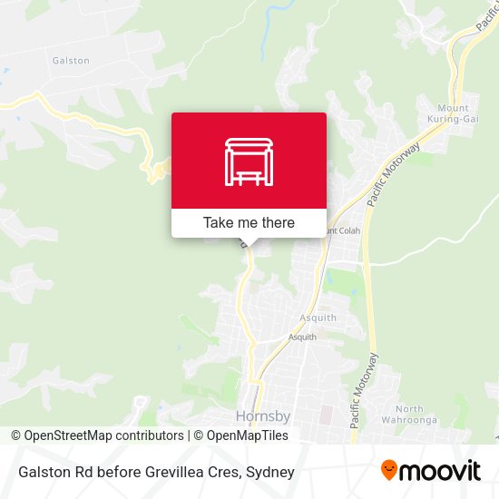 Galston Rd before Grevillea Cres map