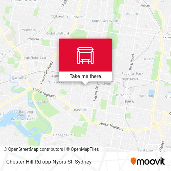 Chester Hill Rd opp Nyora St map