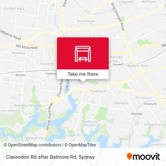 Clarendon Rd after Belmore Rd map