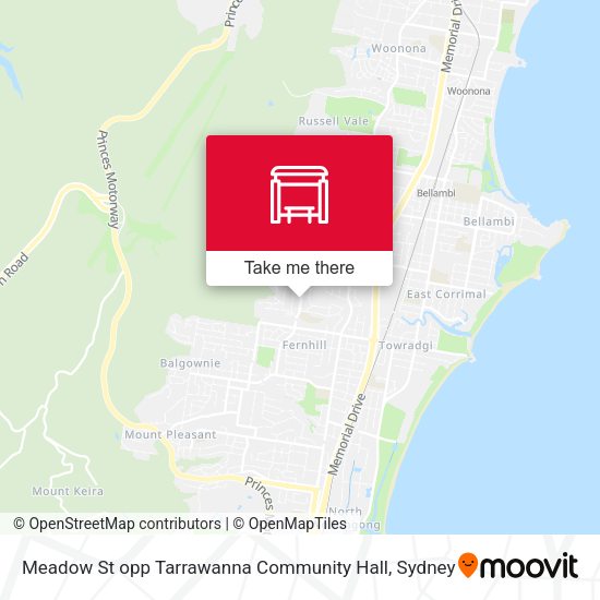 Meadow St opp Tarrawanna Community Hall map
