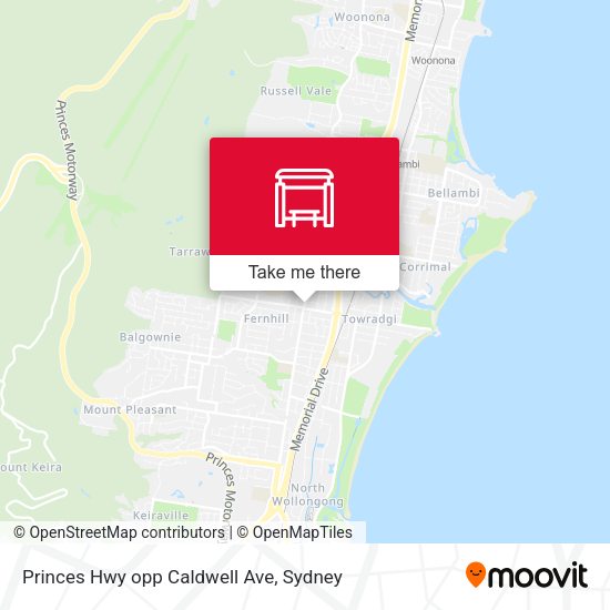 Princes Hwy opp Caldwell Ave map
