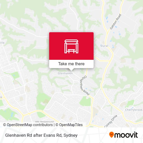 Glenhaven Rd after Evans Rd map