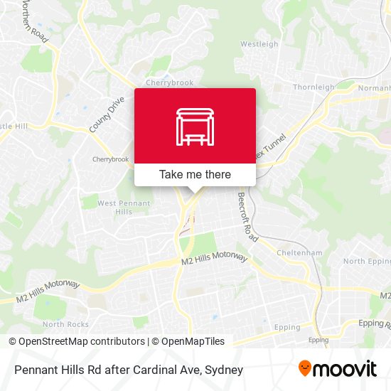 Pennant Hills Rd after Cardinal Ave map