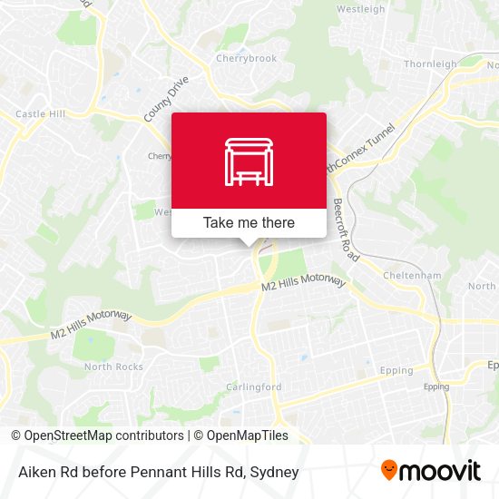 Aiken Rd before Pennant Hills Rd map