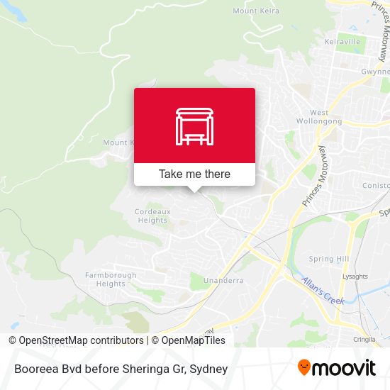 Booreea Bvd before Sheringa Gr map