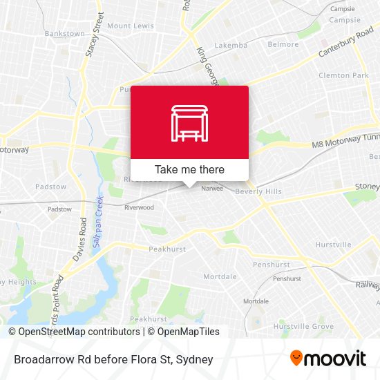 Broadarrow Rd before Flora St map