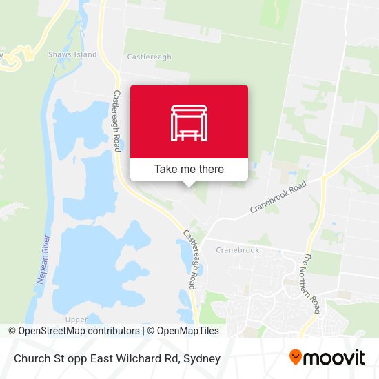 Church St opp East Wilchard Rd map