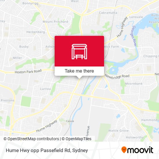 Hume Hwy opp Passefield Rd map