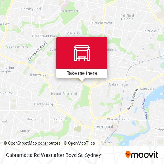 Cabramatta Rd West after Boyd St map