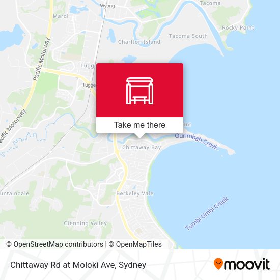 Chittaway Rd at Moloki Ave map