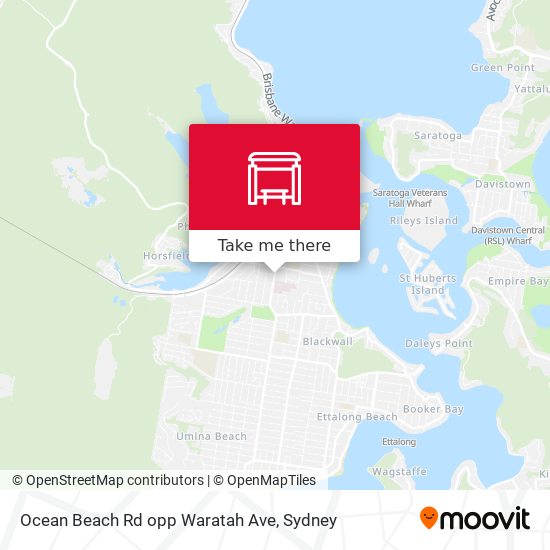 Mapa Ocean Beach Rd opp Waratah Ave