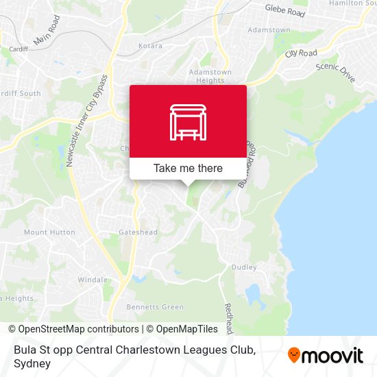 Bula St opp Central Charlestown Leagues Club map