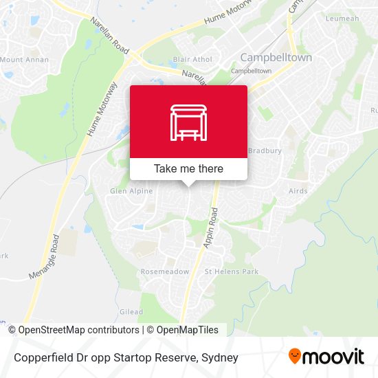 Copperfield Dr opp Startop Reserve map