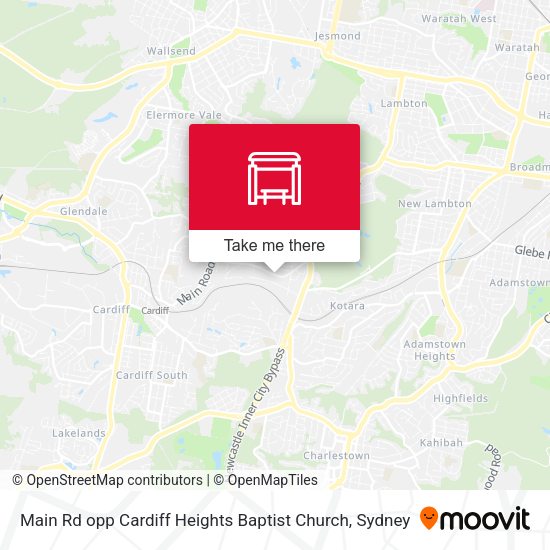 Main Rd opp Cardiff Heights Baptist Church map