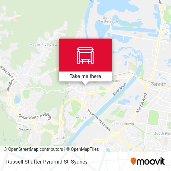 Russell St after Pyramid St map