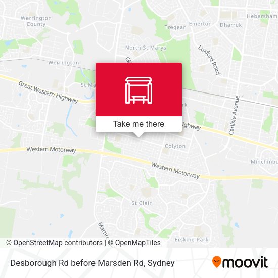 Desborough Rd before Marsden Rd map