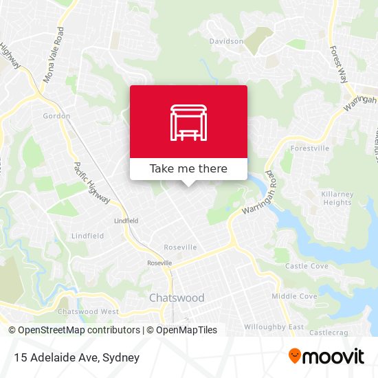 Mapa 15 Adelaide Ave