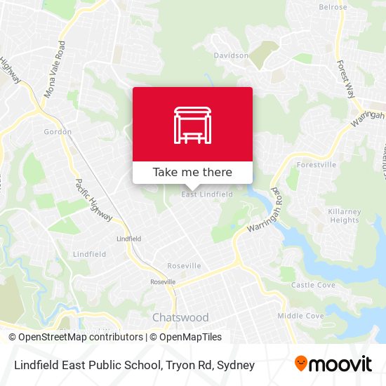 Lindfield East Public School, Tryon Rd map