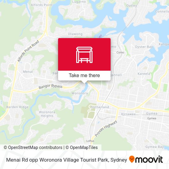 Menai Rd opp Woronora Village Tourist Park map