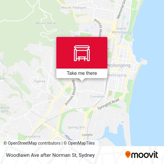 Woodlawn Ave after Norman St map