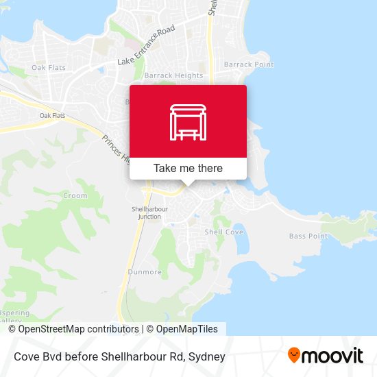 Cove Bvd before Shellharbour Rd map