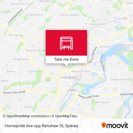 Homepride Ave opp Renshaw St map