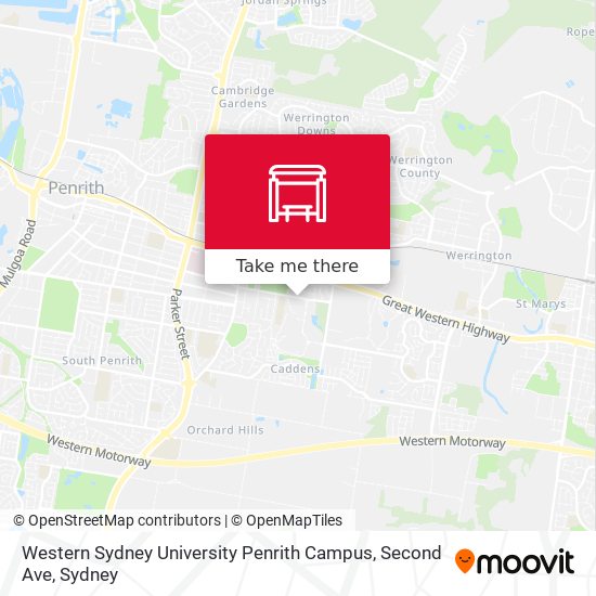 Mapa Western Sydney University Penrith Campus, Second Ave