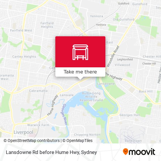 Lansdowne Rd before Hume Hwy map
