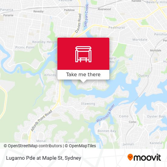 Lugarno Pde at Maple St map