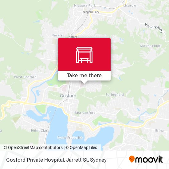 Mapa Gosford Private Hospital, Jarrett St