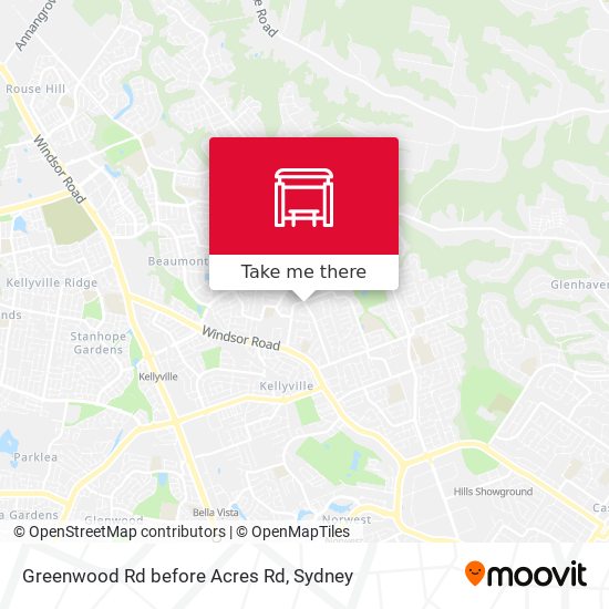 Greenwood Rd before Acres Rd map