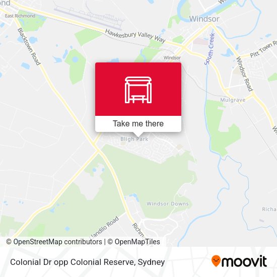 Colonial Dr opp Colonial Reserve map