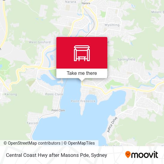 Central Coast Hwy after Masons Pde map