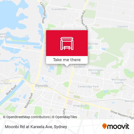 Moonbi Rd at Kareela Ave map