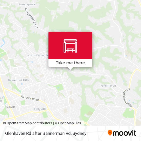 Glenhaven Rd after Bannerman Rd map
