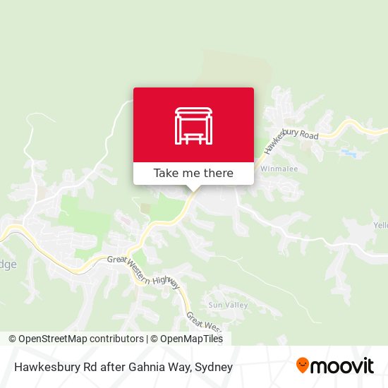 Hawkesbury Rd after Gahnia Way map