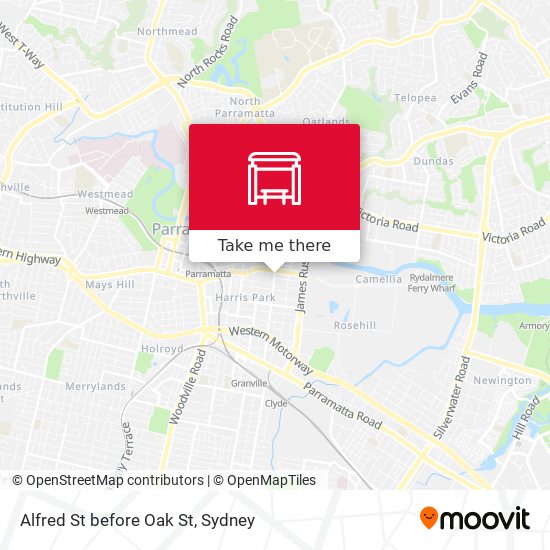 Alfred St before Oak St map