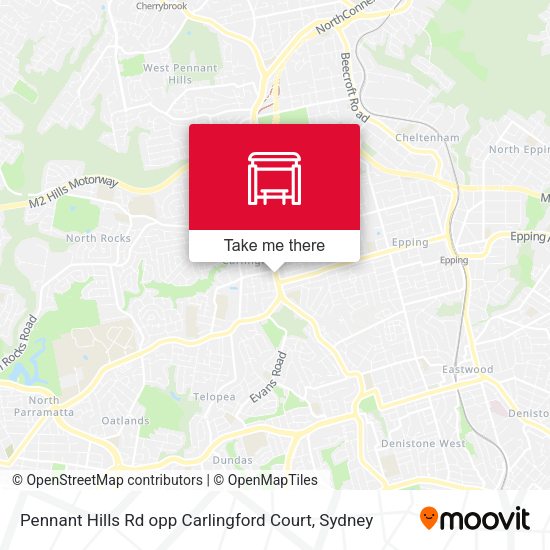 Pennant Hills Rd opp Carlingford Court map