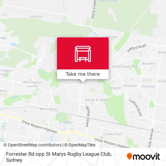Forrester Rd opp St Marys Rugby League Club map