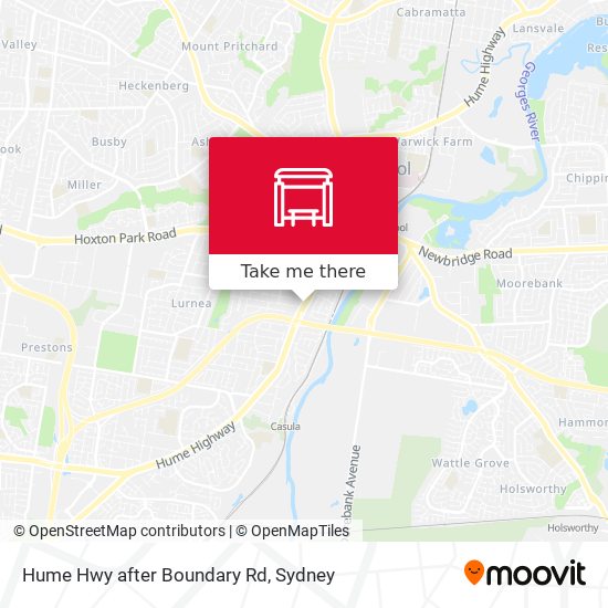 Hume Hwy after Boundary Rd map