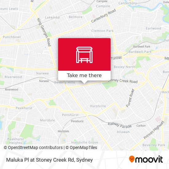 Maluka Pl at Stoney Creek Rd map