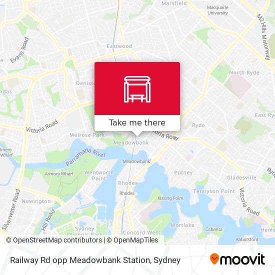 Railway Rd opp Meadowbank Station map