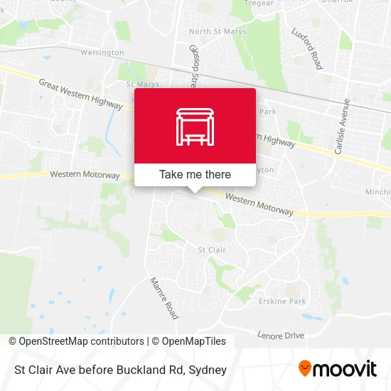 St Clair Ave before Buckland Rd map