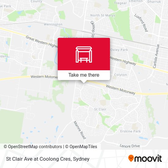 St Clair Ave at Coolong Cres map