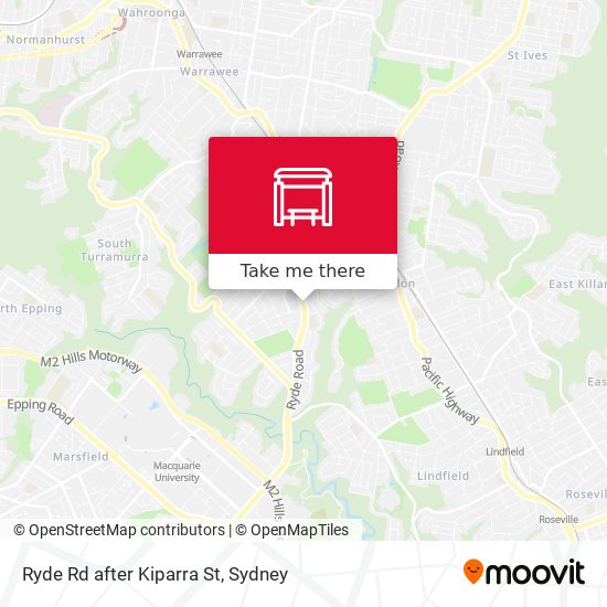 Ryde Rd after Kiparra St map