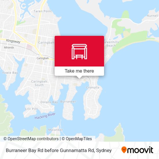 Burraneer Bay Rd before Gunnamatta Rd map